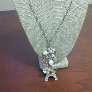 Silver Eiffel Tower Charm Necklace